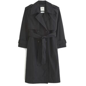 Brand new *No belt  Abercrombie & Fitch Trench Classic Trench Coat  Black  L